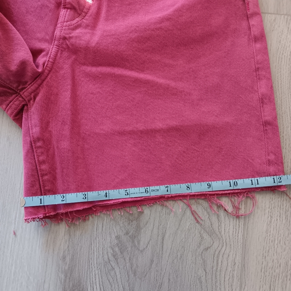 Rag & Bone Maya Jean Short 6" High Rise Bright Fuchsia Organic Cotton Size 28 - Picture 10 of 14